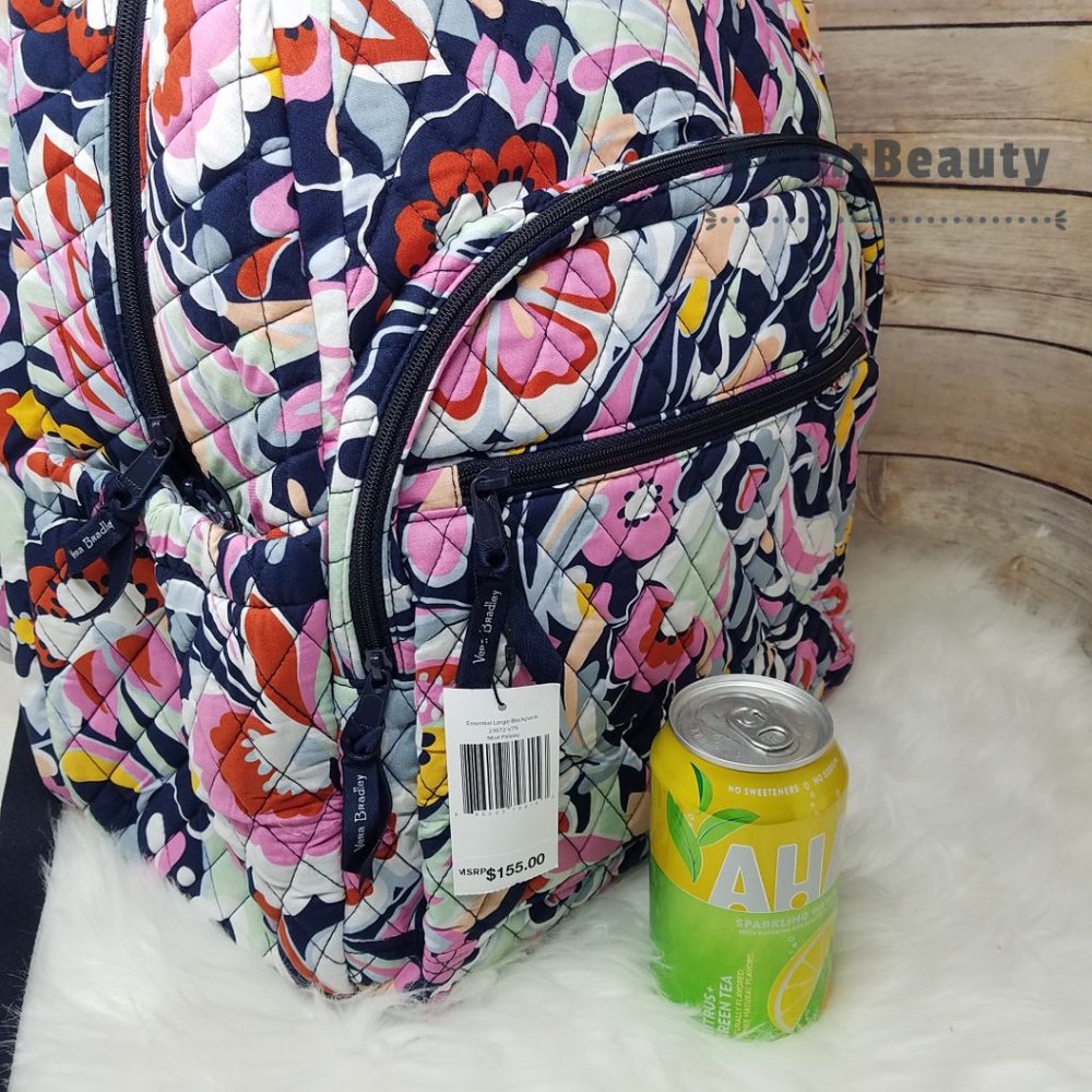 Vera Bradley Set Essential Backpack Mod Paisley Pink Cotton Bookbag Lunch Bunch - Picture 12 of 16